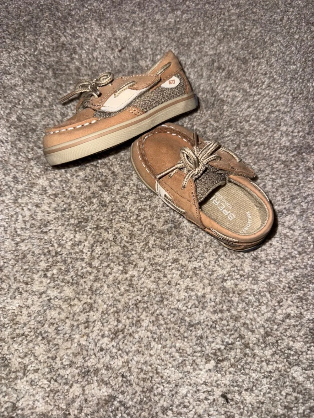 Sperry Top-Sider Bluefish Crib Jr Toddler Brown Leather Boat Shoes Size 3M
